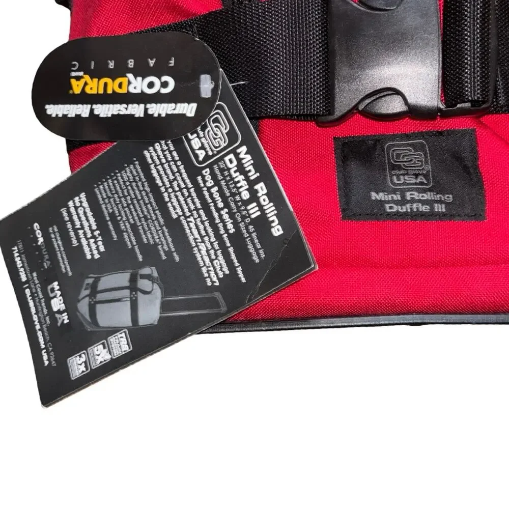 NEW Club Glove Cordura Fabric The Classics Mini Rolling Duffle III Red
